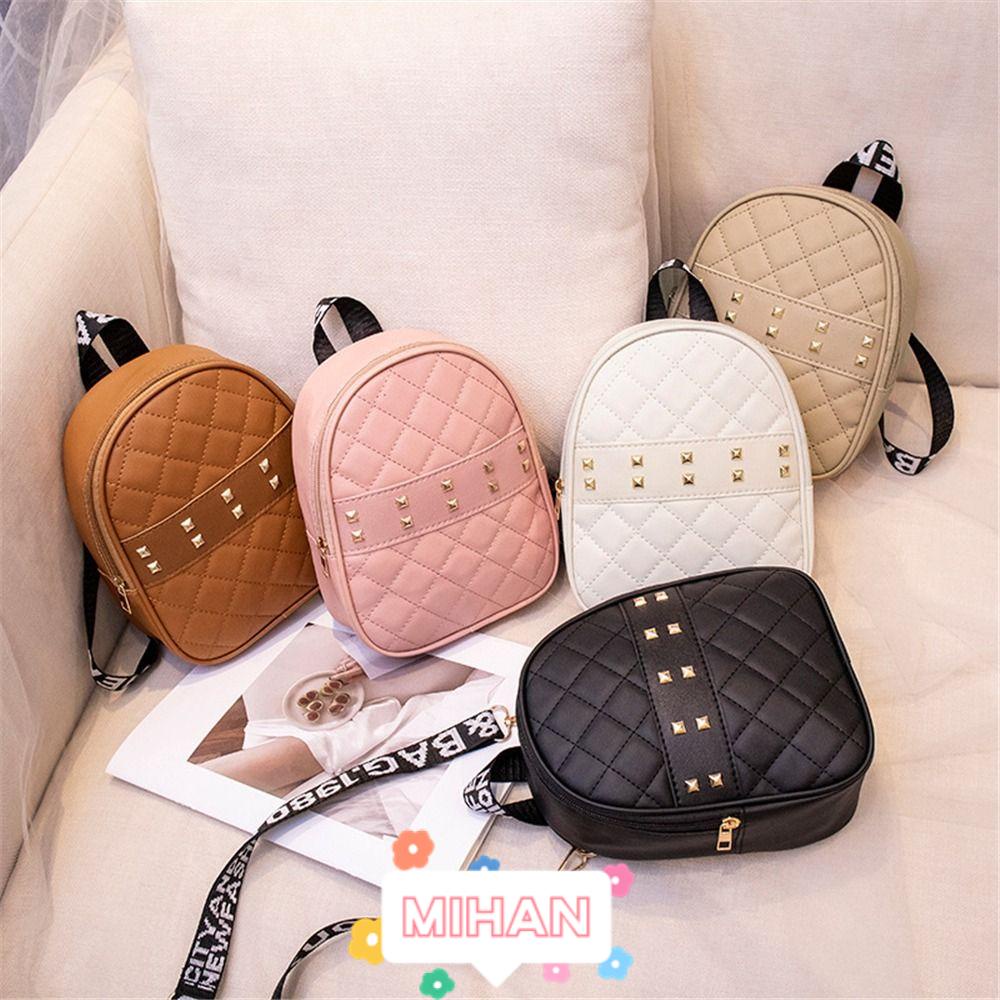 Ba Lô Da PU Mini Đính Đinh Tán MIHAN1