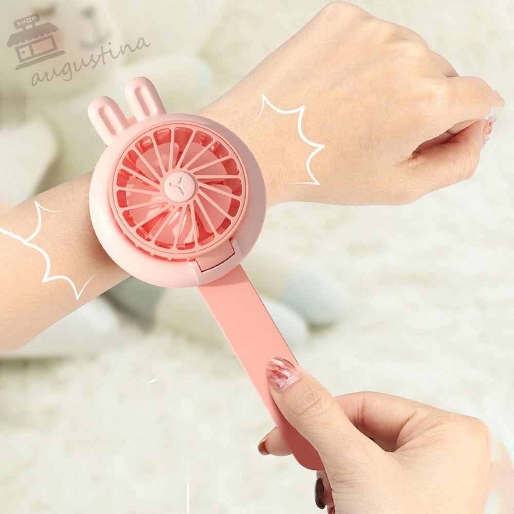 Quạt Điện Mini Cầm Tay Hình Tai Thỏ 3 Tốc Độ Sạc USB Đa Năng Cho Bé Trai