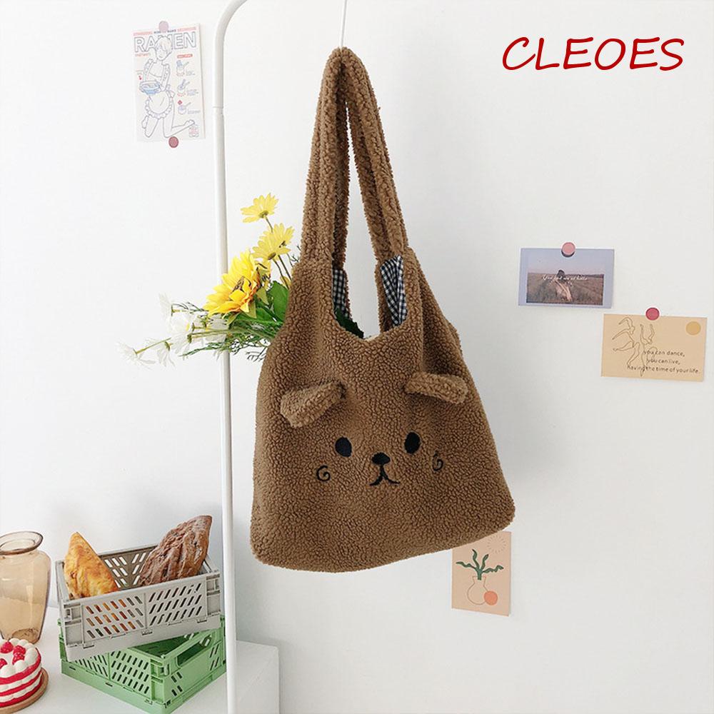 1 Túi Xách Lông Nhung Mềm Mại Hình Hoạt Hình Dễ Thương Thời Trang Mùa Đông