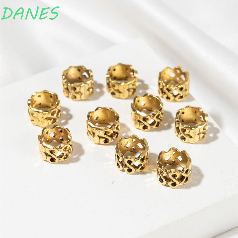 Bộ 10 Hạt Xỏ Trang Trí Tóc DIY Độc Đáo|Ống Bện Tóc Đính Hạt Phong Cách Viking Độc Đáo|Vòng Tay Bện Dây Đính Hạt Thời Trang Cho Nữ