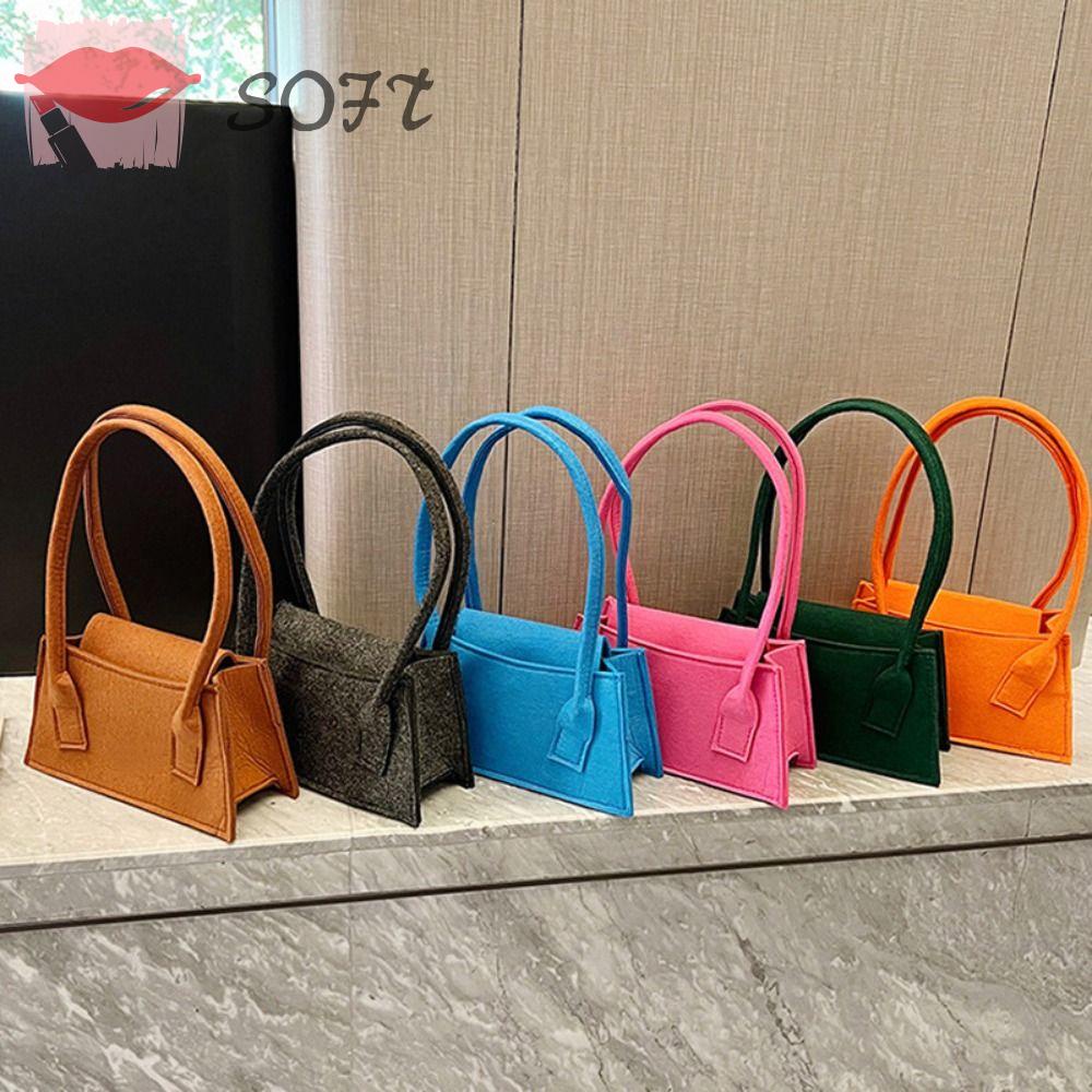 Túi Xách Tay Bằng Vải Nỉ Mềm Mại Phong Cách Retro Giản Dị Dành Cho Nữ