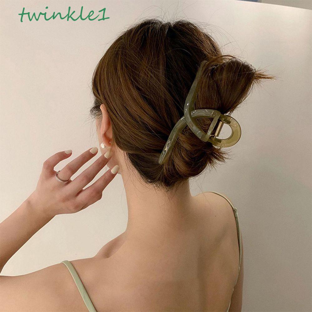 Kẹp Tóc Đuôi Ngựa Bằng Nhựa Lấp Lánh Thời Trang Thanh Lịch Cho Nữ