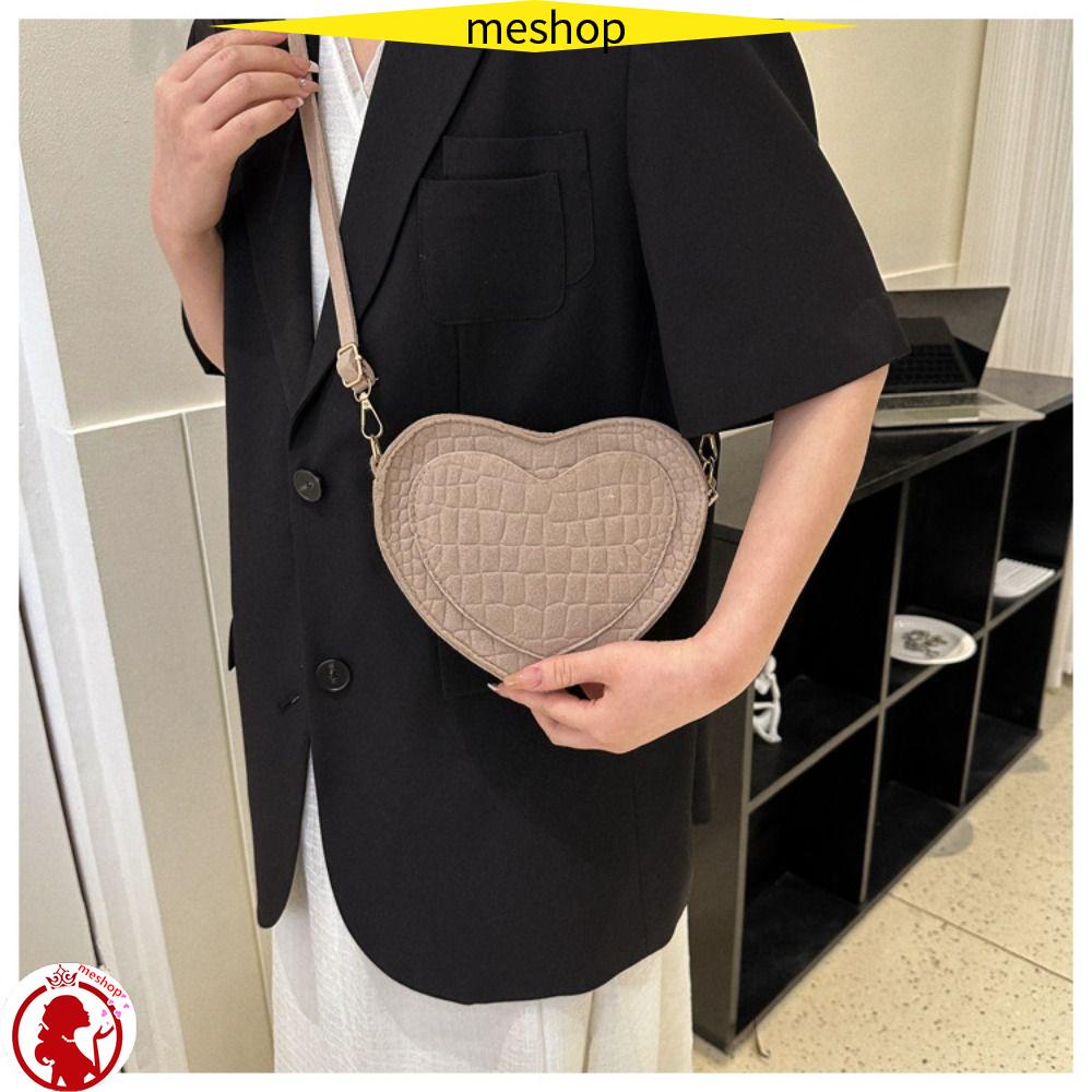 Túi Xách Vải Nỉ Hình Trái Tim Màu Đỏ / Đen / Kaki Thời Trang Cho Nữ