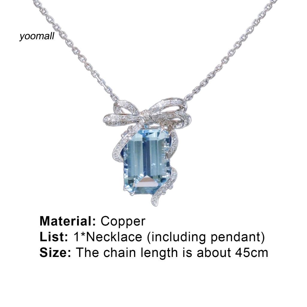 Vòng cổ Mặt Hình Nơ Đính Đá Zircon Lấp Lánh Dễ Phối Đồ Thời Trang Cho Nữ