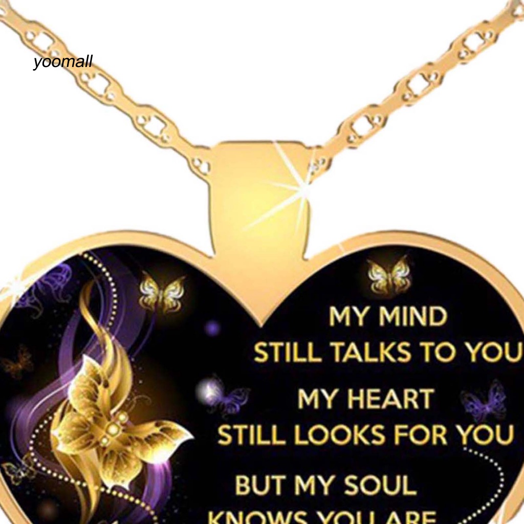 Vòng cổ Mặt Hình Bướm In Chữ I Love You Thời Trang Cho Nữ