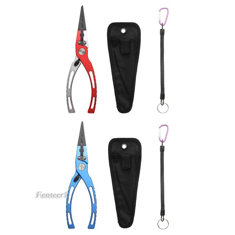 [Fenteer1] Kìm Gỡ Lưỡi Câu Cá Trọng Lượng Nhẹ Kèm Túi Đựng Chắc Chắn