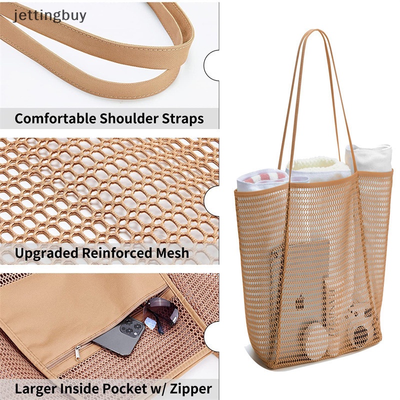 Túi Lưới Đeo Vai Sức Chứa Lớn Tiện Dụng Mang Theo Du Lịch / Đi Biển Cho Nữ