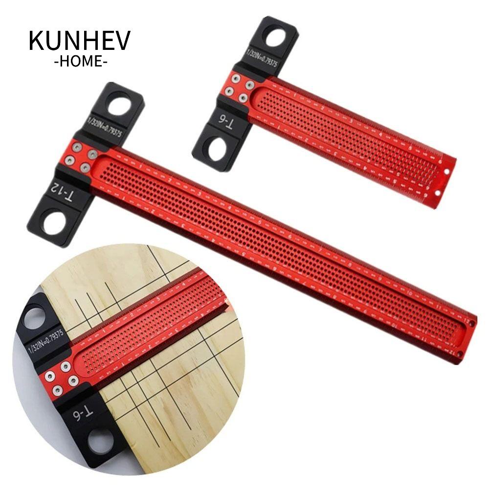 KUNHEV Thước Đo Gỗ 6 / 12 INCH Hình Vuông Bằng Hợp Kim Nhôm Chuyên Dụng Cho Thợ Mộc