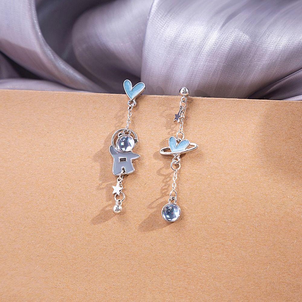 Khuyên Tai Tua Rua Dài Không Đối Xứng Hình Thỏ Hoa Bằng Hợp Kim Cho Nữ