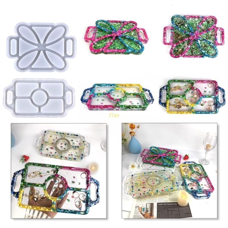 Khuôn Silicone Làm Hộp Đựng Trang Sức Hình Cỏ Bốn Lá 3D