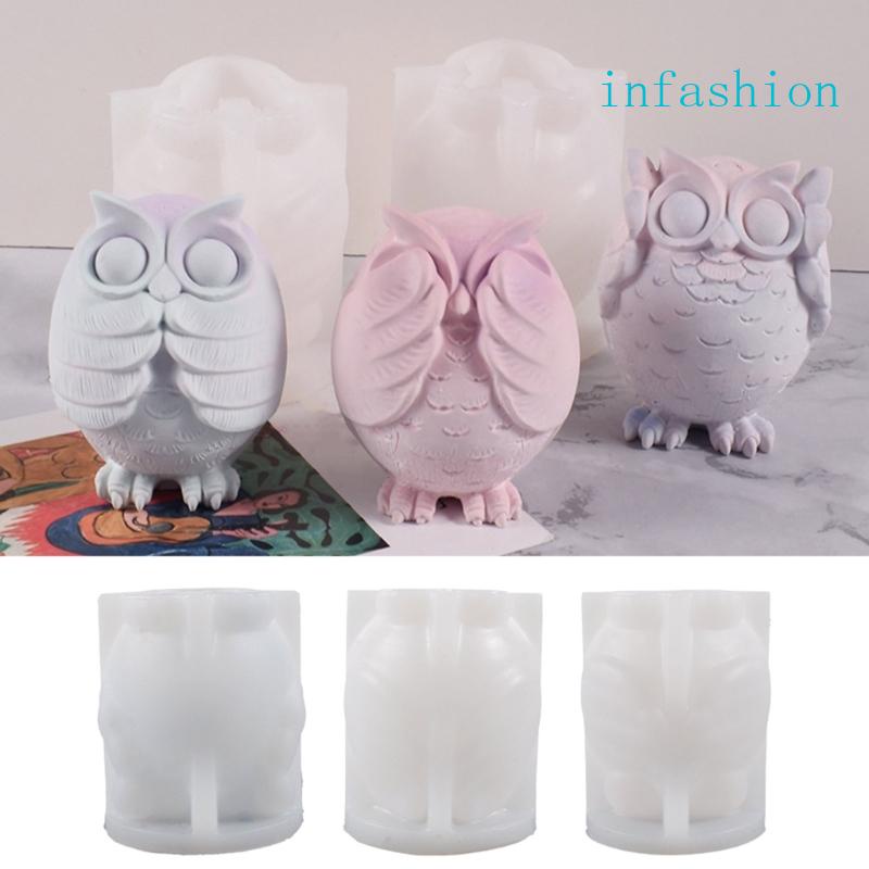 Khuôn Silicone Tạo Hình Làm Nến Hình Chim Cú 3D DIY