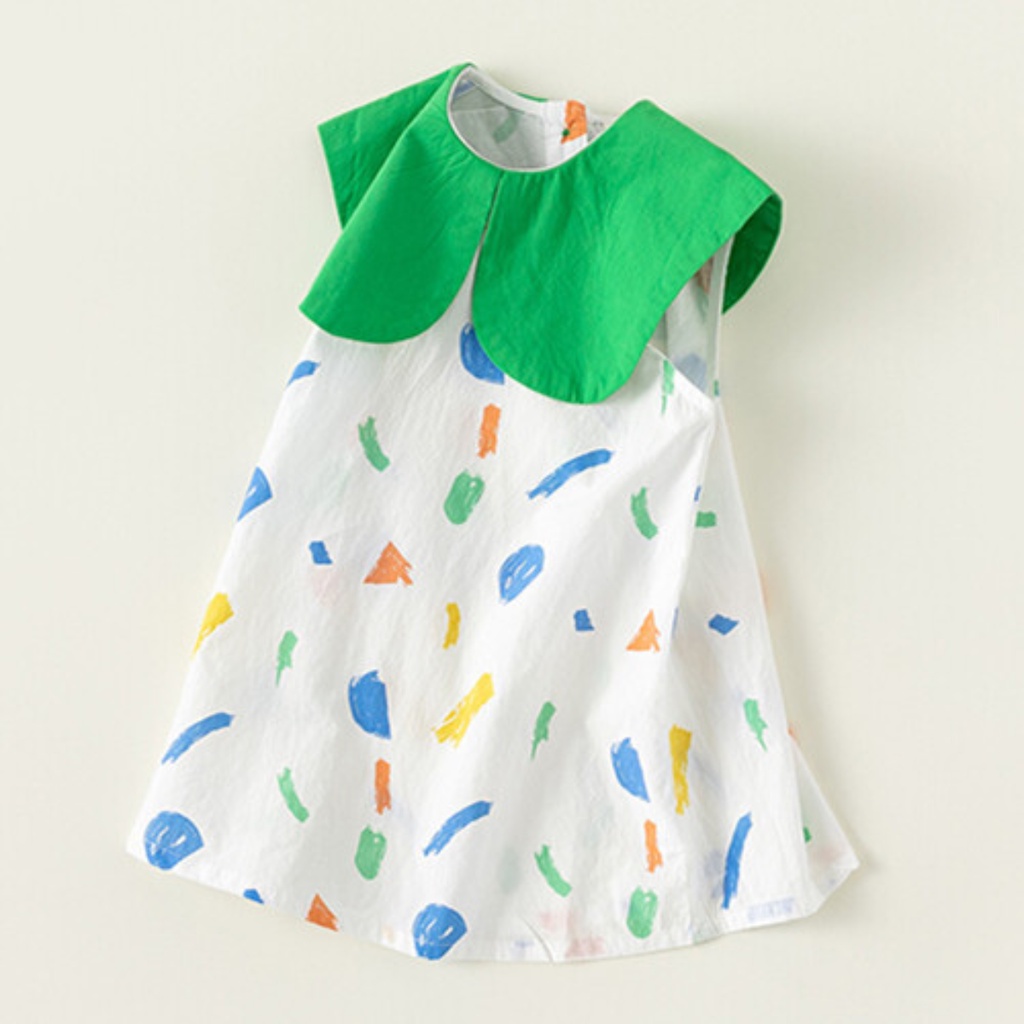 Đầm Công Chúa Không Tay Chất Liệu Cotton Thời Trang Mùa Hè Dành Cho Bé Gái 0-4 Tuổi