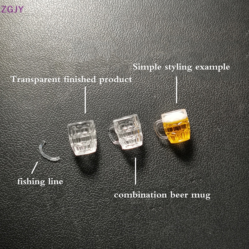 Khuôn Silicon Làm Cốc Bia / Trà Sữa / Ly Thủy Tinh Thu Nhỏ 1: 12 Trang Trí Nhà Búp Bê DIY Mới