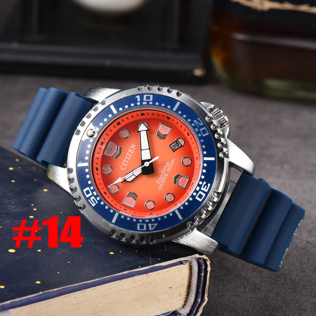 Đồng Hồ Quartz Nam Hiển Thị Ngày Dây Cao Su Silicone