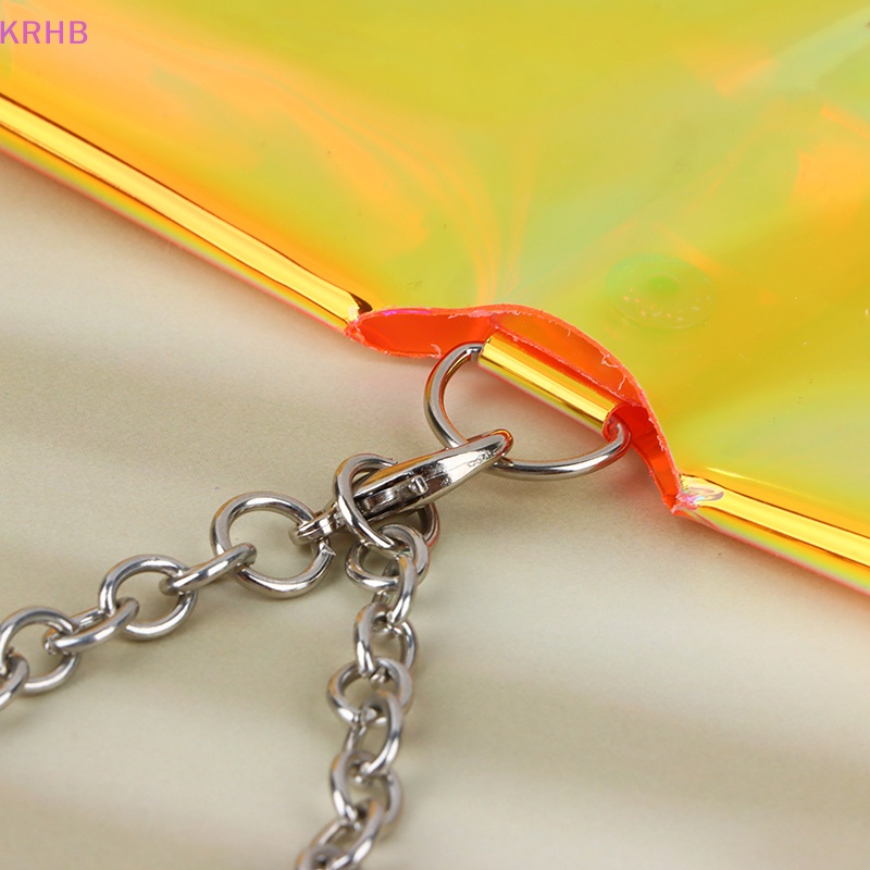 1 Túi PVC Trong Suốt Đựng Mắt Kính Phối Dây Xích Kim Loại Độc Đáo Cho Nữ Mới