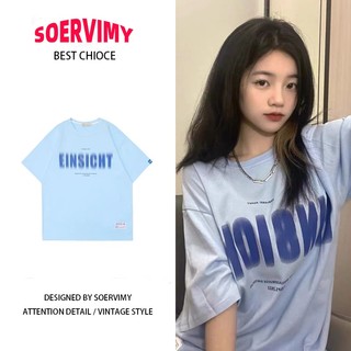 Áo thun nữ SOERVIMY A29J1OT 36Z230909 tay ngắn dáng rộng họa tiết độc đáo thời trang xu hướng 2023