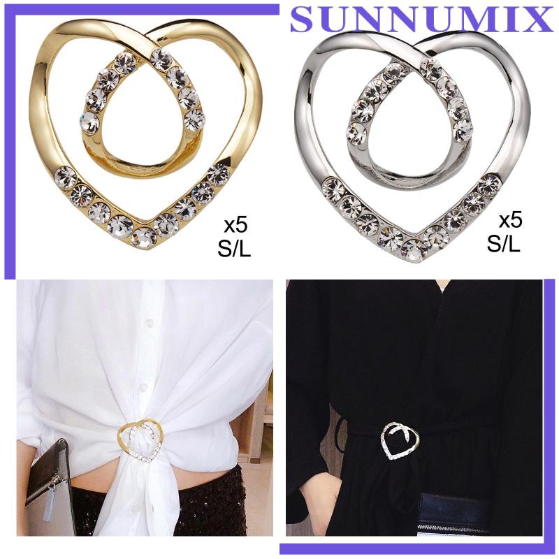 Kẹp Khăn Quàng Cổ Hình Trái Tim Rỗng Bằng Kim Loại