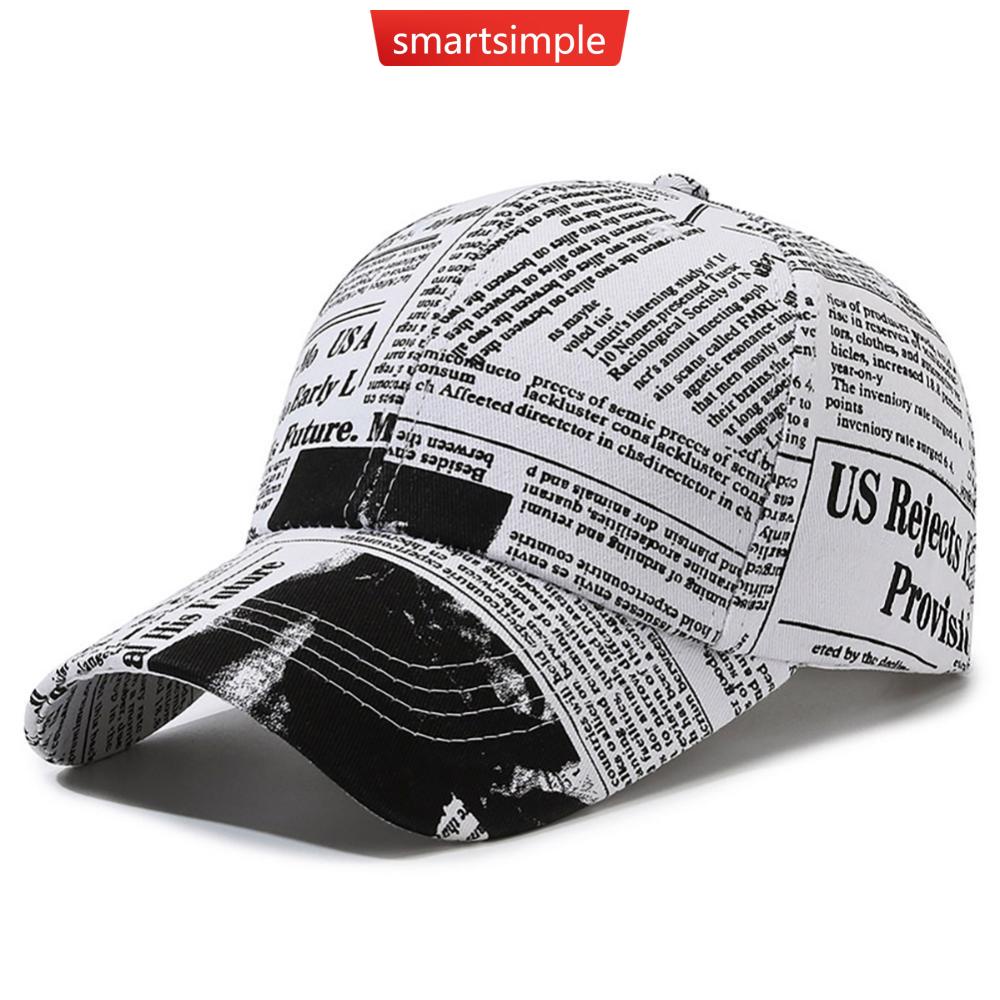 Mũ Lưỡi Trai Chống Nắng Họa Tiết Tờ Báo Graffiti Phong Cách Hip Hop Thời Trang Đường Phố R3U3