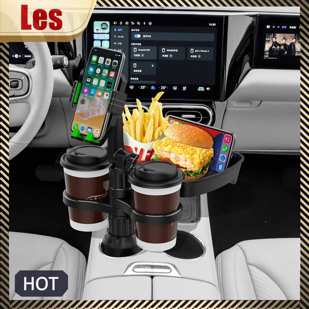 Giá Đỡ Điện Thoại / Cốc Nước 4 Trong 1 Xoay 360 Độ Tiện Dụng Cho Xe Hơi
