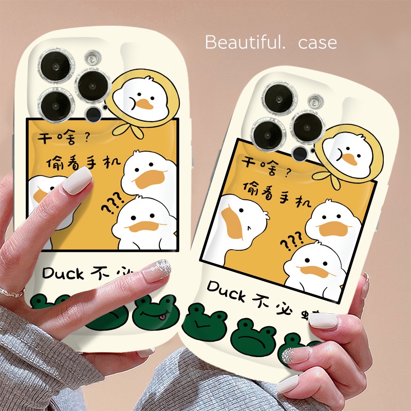 Ốp Điện Thoại Silicone Trong Suốt Chống Sốc In Hình Vịt Cho IPhone 14 13 12 11 Pro Max Casing 7 + 8 Plus XS X XR