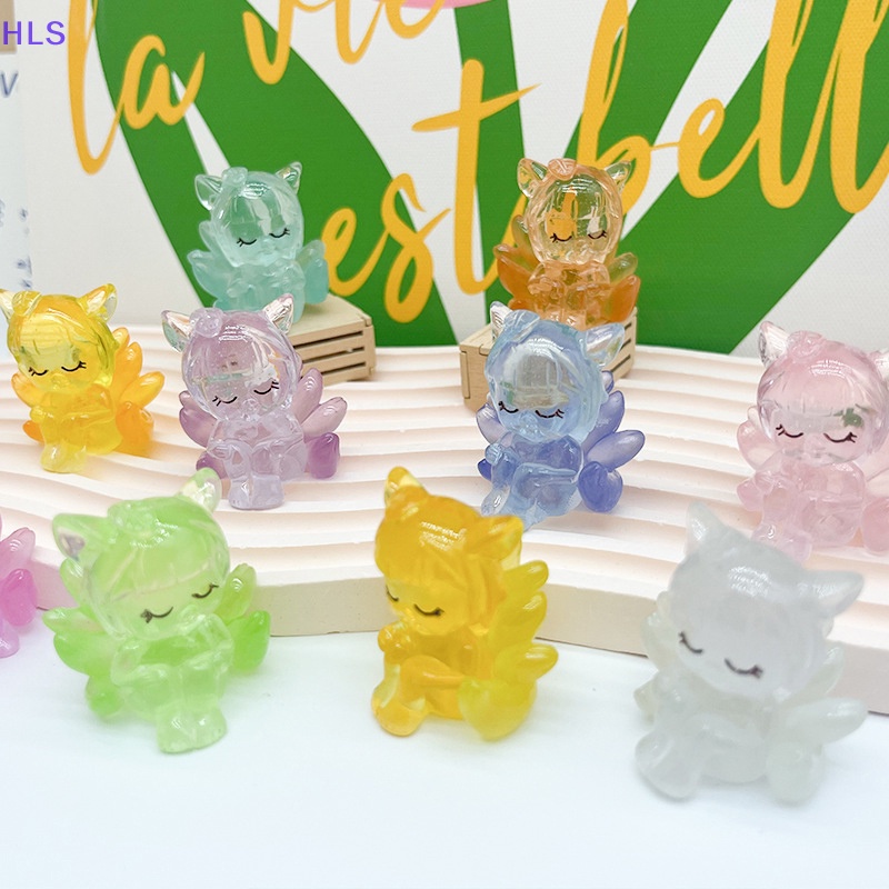 [HLS] Set 2 Tượng Cáo Chín Đuôi Phát Sáng Trong Bóng Tối Mini Bằng Nhựa Resin Trang Trí Tiểu Cảnh / Nhà Búp
