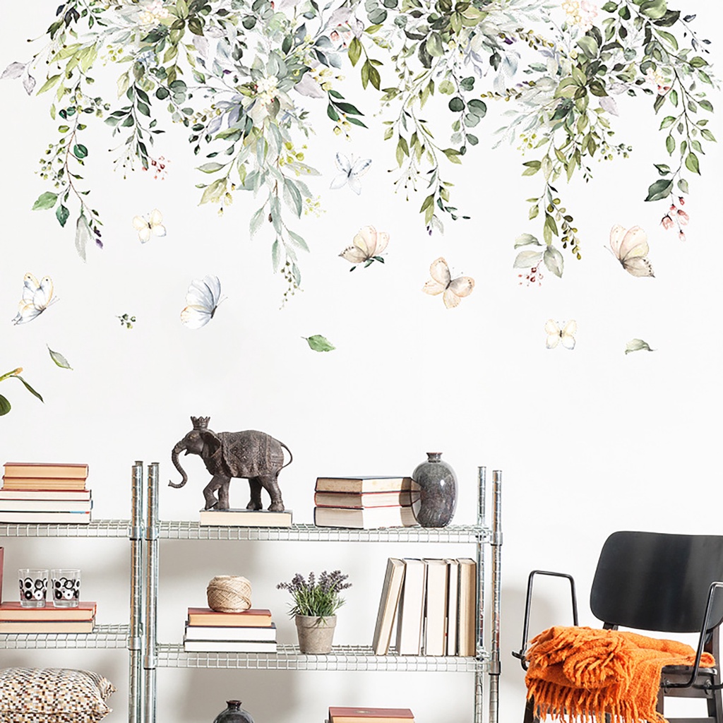 Set 2 Tấm Sticker Dán Tường Hình Bướm / Máy Bay Trang Trí Nội Thất