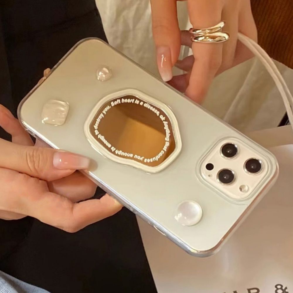 Ốp Điện Thoại TPU Mềm Trong Suốt Đính Ngọc Trai 3D Lấp Lánh Chống Sốc Cho IPhone 14 13 12 11 Pro Max X XR 8 7 Plus SE