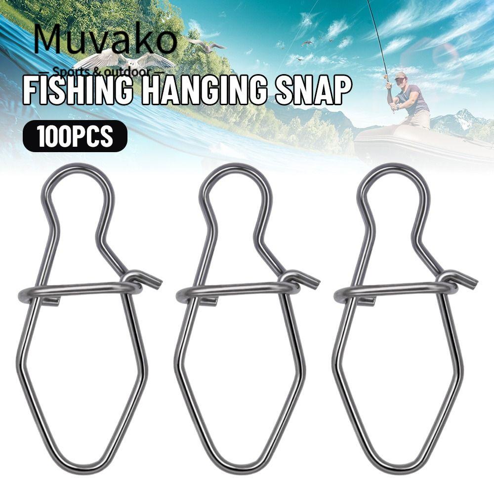 MUVAKO Set 100 Vòng Treo Móc Câu Cá Bằng Thép Không Gỉ