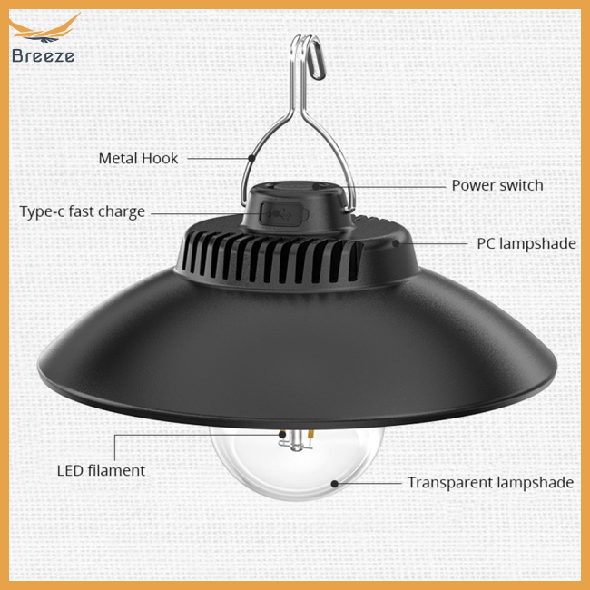 Đèn Cắm Trại 2 Chế Độ Sáng Đa Năng Chống Thấm Nước Phong Cách Retro