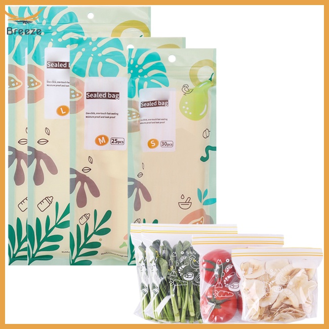 Set 85 Túi Đựng Thực Phẩm Trong Suốt 3 Kích Cỡ Lớn Có Thể Tái Sử Dụng