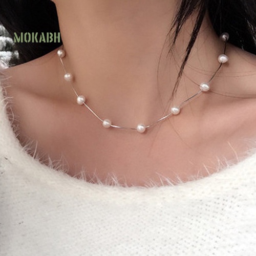 Abh Vòng Cổ Choker Đính Ngọc Trai Nhân Tạo Kiểu Dáng Ngọt Ngào Lãng Mạn