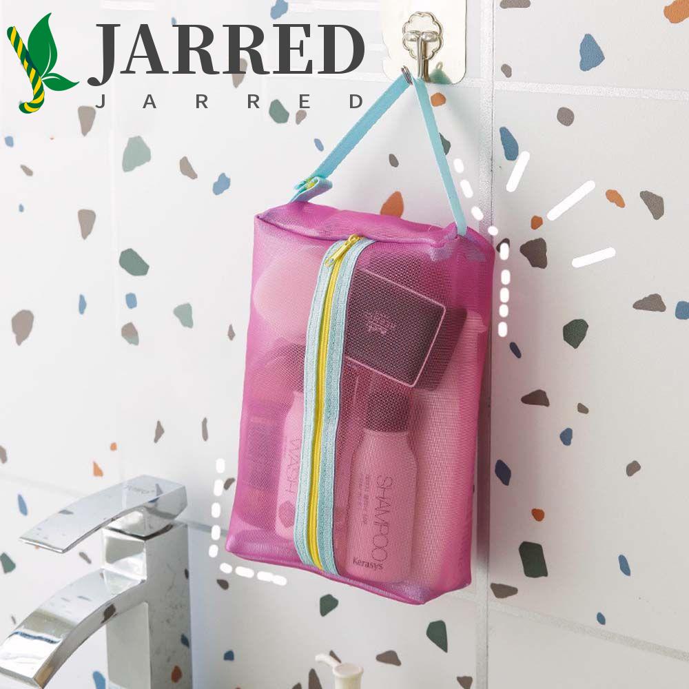 JARRED Túi Lưới Đựng Đồ Trang Điểm Đa Năng Trong Suốt Màu Hồng / Xanh Lá / Xám