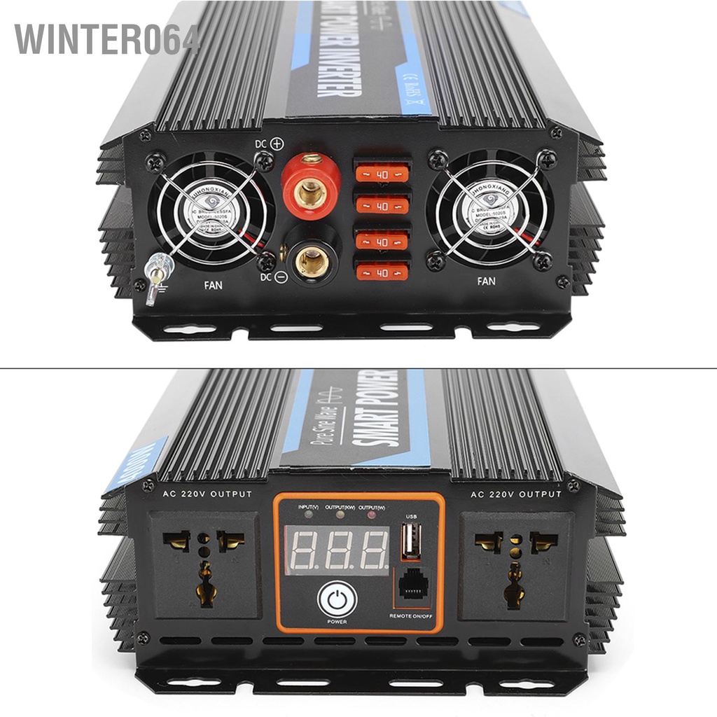 Winter064 12V Đến 220V 1500W Sóng Sin Nguyên Chất Máy Biến Điện Áp Đa Năng Cho Xe Hơi