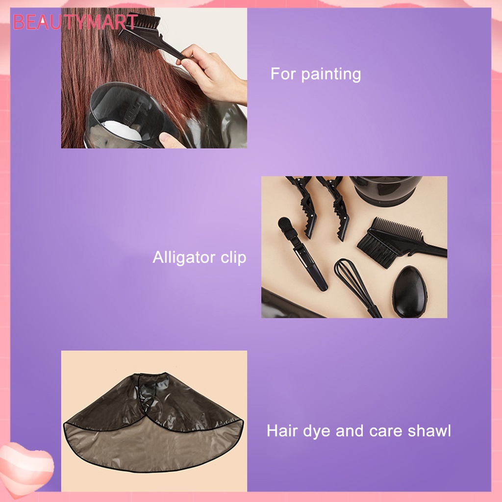 1 Bộ Dụng Cụ Nhuộm Tóc Bằng Silicone Chống Thấm Nước Kèm Nón Tai Tiện Lợi