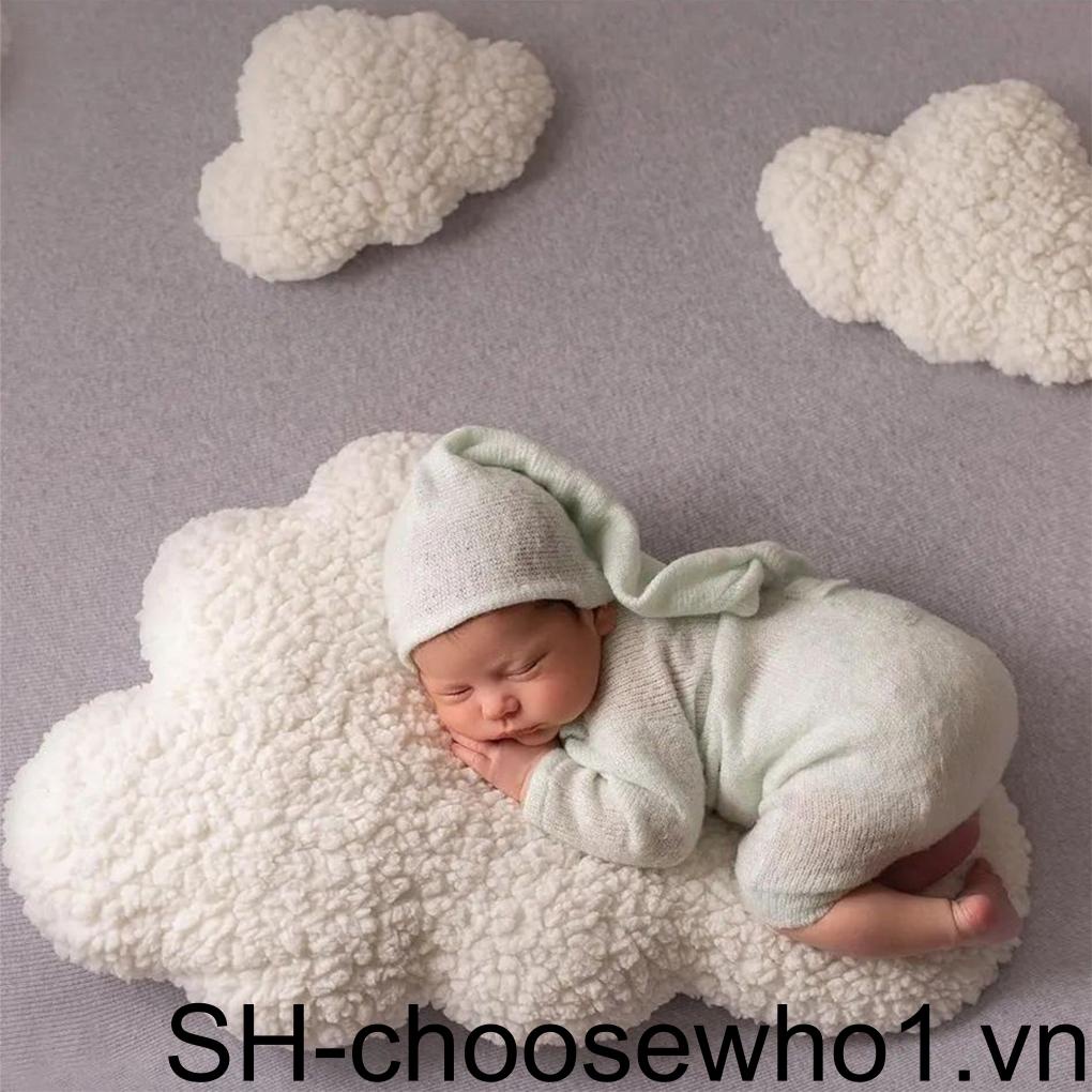 Set 3 Gối Nhung Mềm Mại Làm Phụ Kiện Chụp Ảnh Cho Bé Sơ Sinh