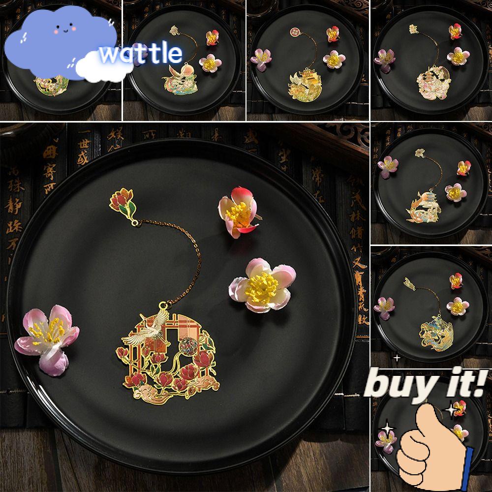 WATTLE Set 2 Thẻ Đánh Dấu Trang Sách Phong Cách Trung Hoa