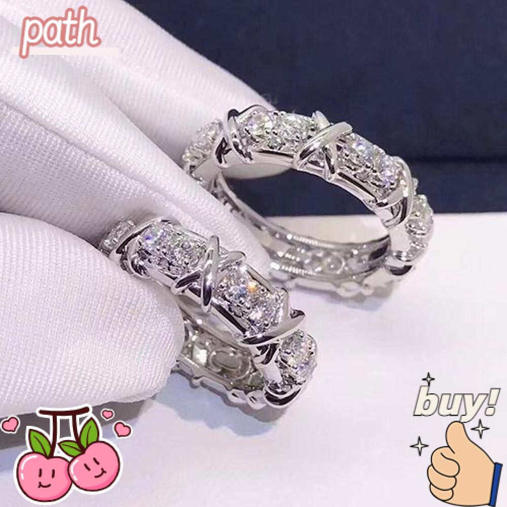 PATH Nhẫn Đeo Chéo Thời Trang Phổ Biến Moissanite