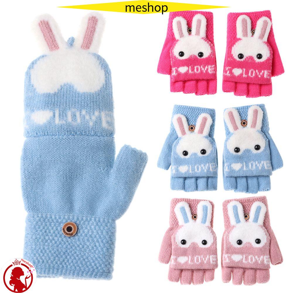 ME Găng Tay Giữ Ấm Hình Thỏ Hoạt Hình Cho Bé Trên 8 Tuổi