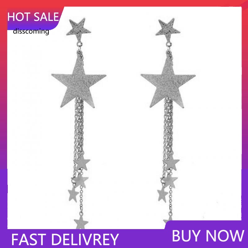 Sl| Bông Tai Ngôi Sao Tua Rua Thời Trang