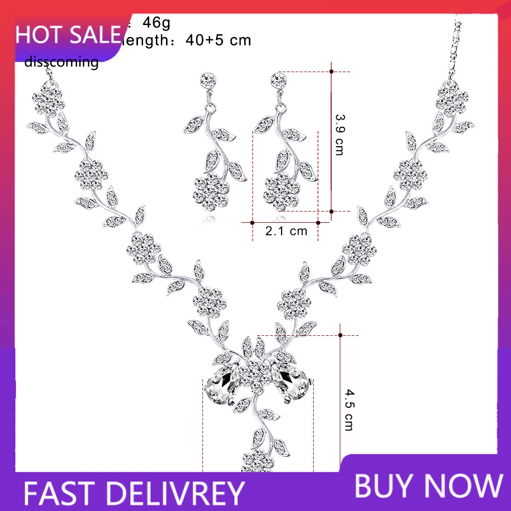 Đầm Nữ Kiểu Dáng Dễ Thương Xinh Xắn Hợp Thời Trang| Set Vòng cổ Và Đôi Khuyên Tai Đính Đá Thời Trang Dành Cho Nữ