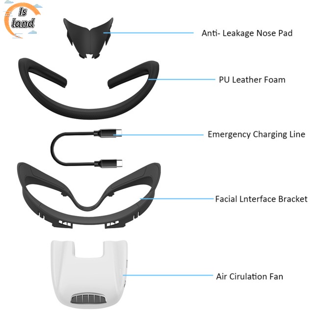 Khẩu Trang Nam Châm 2500 Mah Hỗ Trợ Tuần Hoàn Không Khí Chống Sương Mù