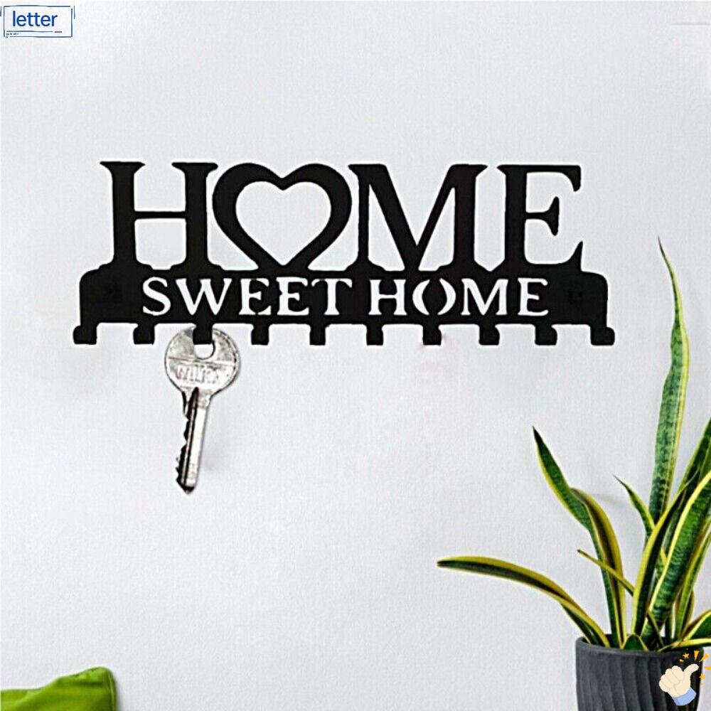 LET Móc Treo Chìa Khóa Gắn Tường Bằng Sắt In Chữ Mới