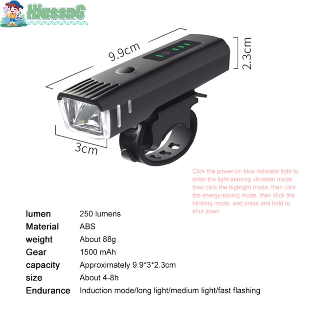 Đèn Pha Led Usb Gắn Tay Lái Xe Đạp Có Thể Sạc Lại