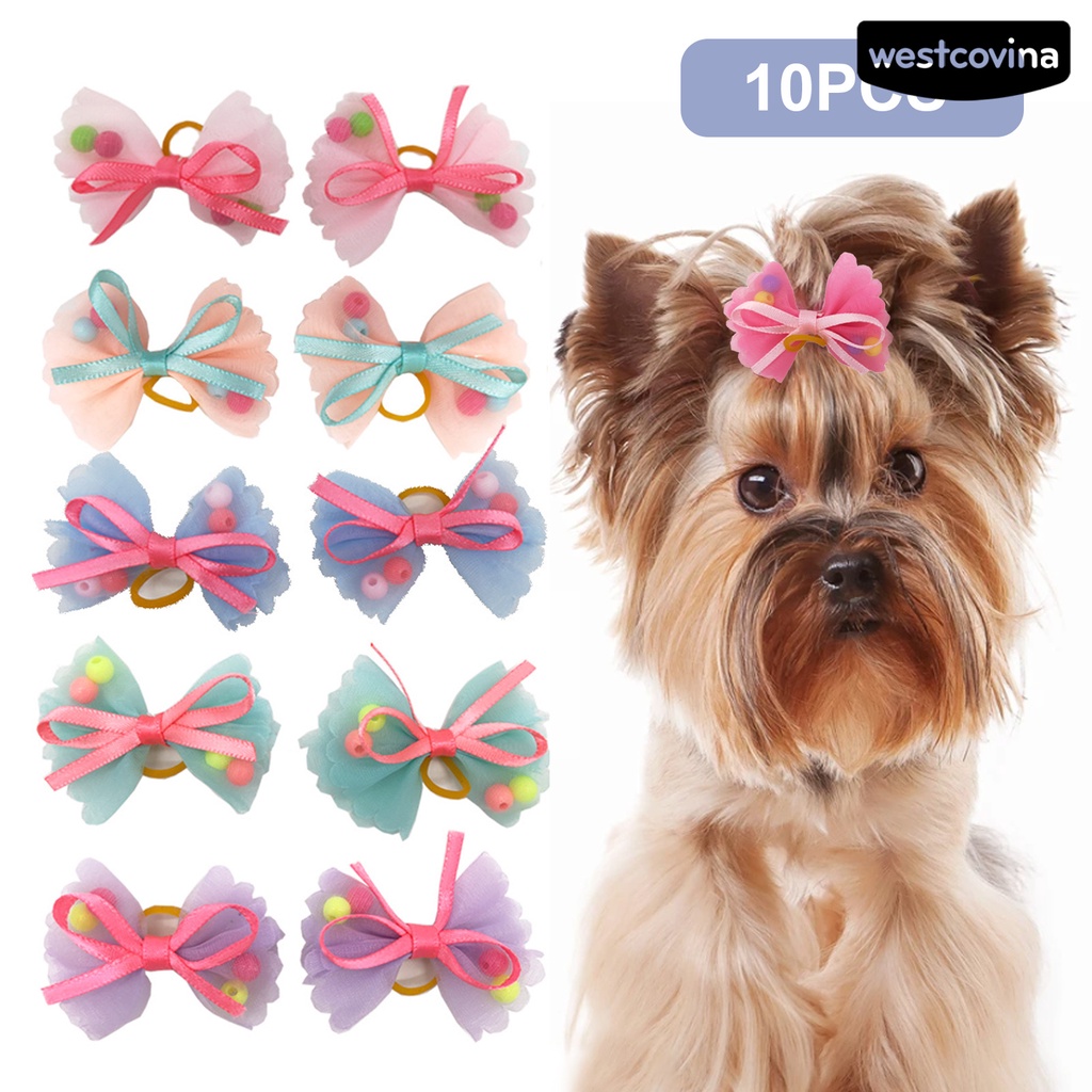 [COD]♞Set 10 Kẹp Nơ Xinh Xắn Dành Cho Thú Cưng