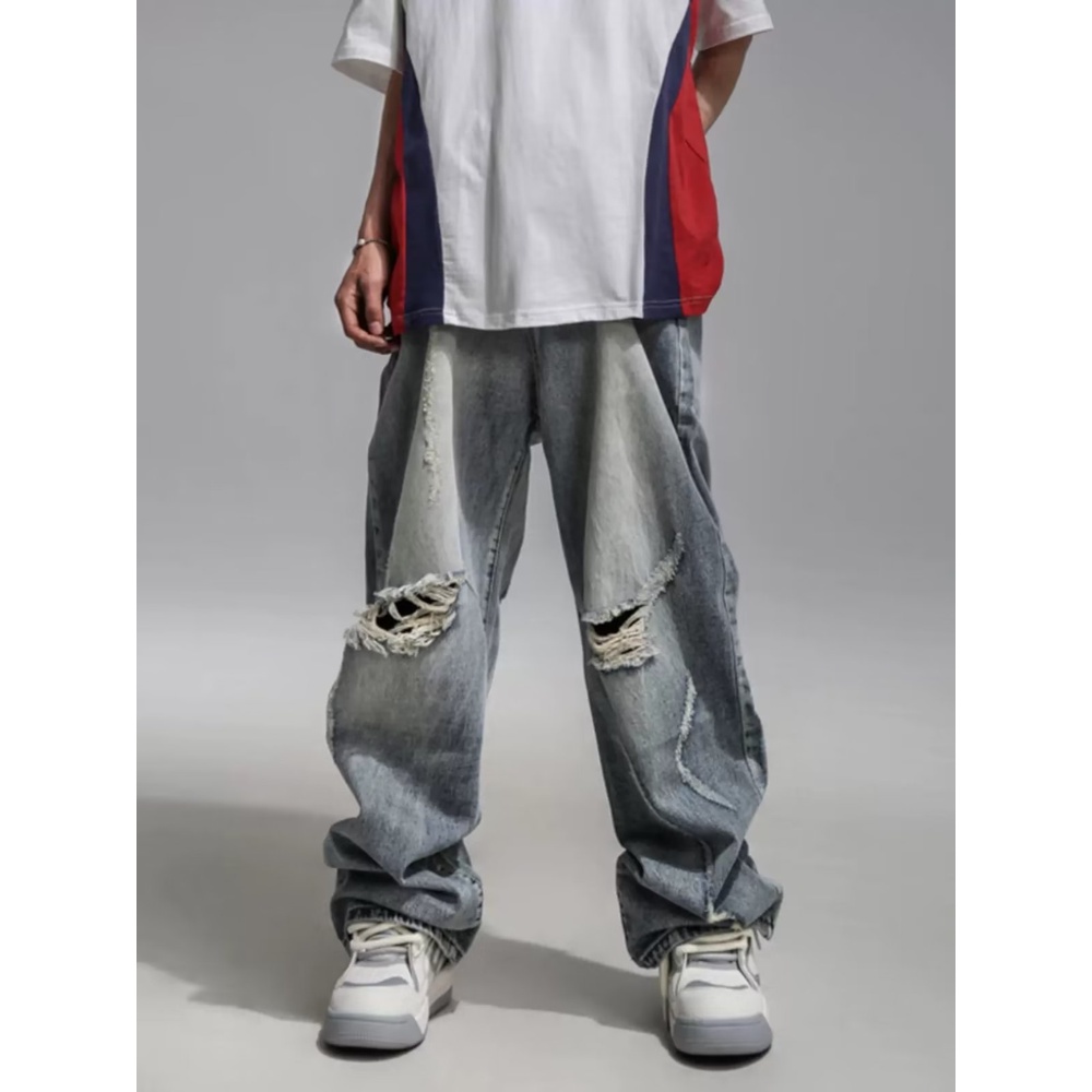 Quần Jeans Dài Ống Rộng Thời Trang Dành Cho Nam