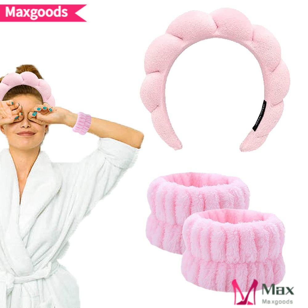 MAXG Băng Đô Xốp Bện Màu Trơn Chống Trượt Dùng Rửa Mặt / Spa Cho Nữ