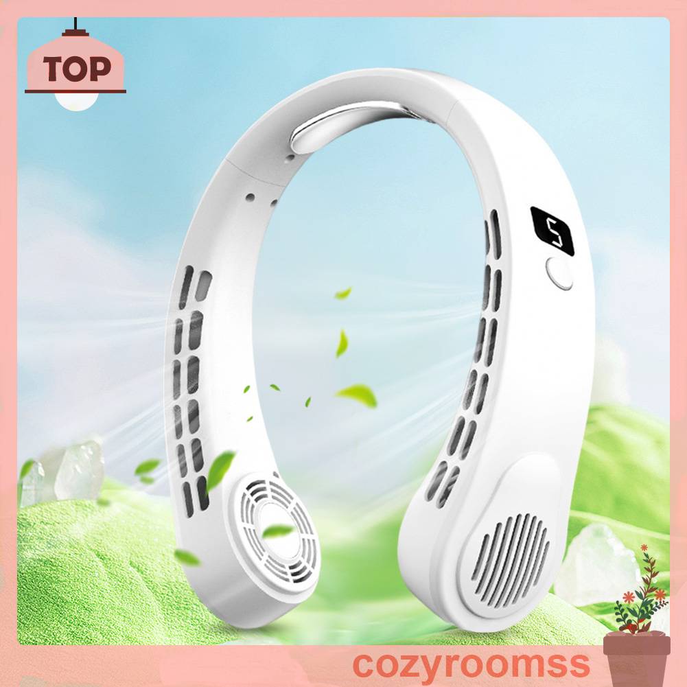 Quạt Làm Mát Đeo Cổ Nhanh Chóng Màn Hình Kỹ Thuật Số Di Động Cho Nam Và Nữ