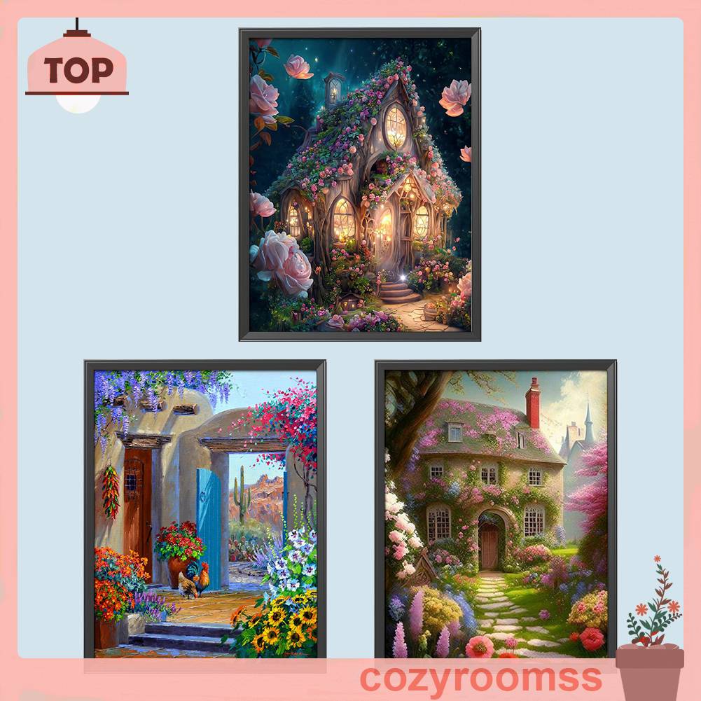 Bộ Tranh Đính Đá 5D Họa Tiết Ngôi Nhà Độc Đáo DIY Dùng Trang Trí Nhà Cửa