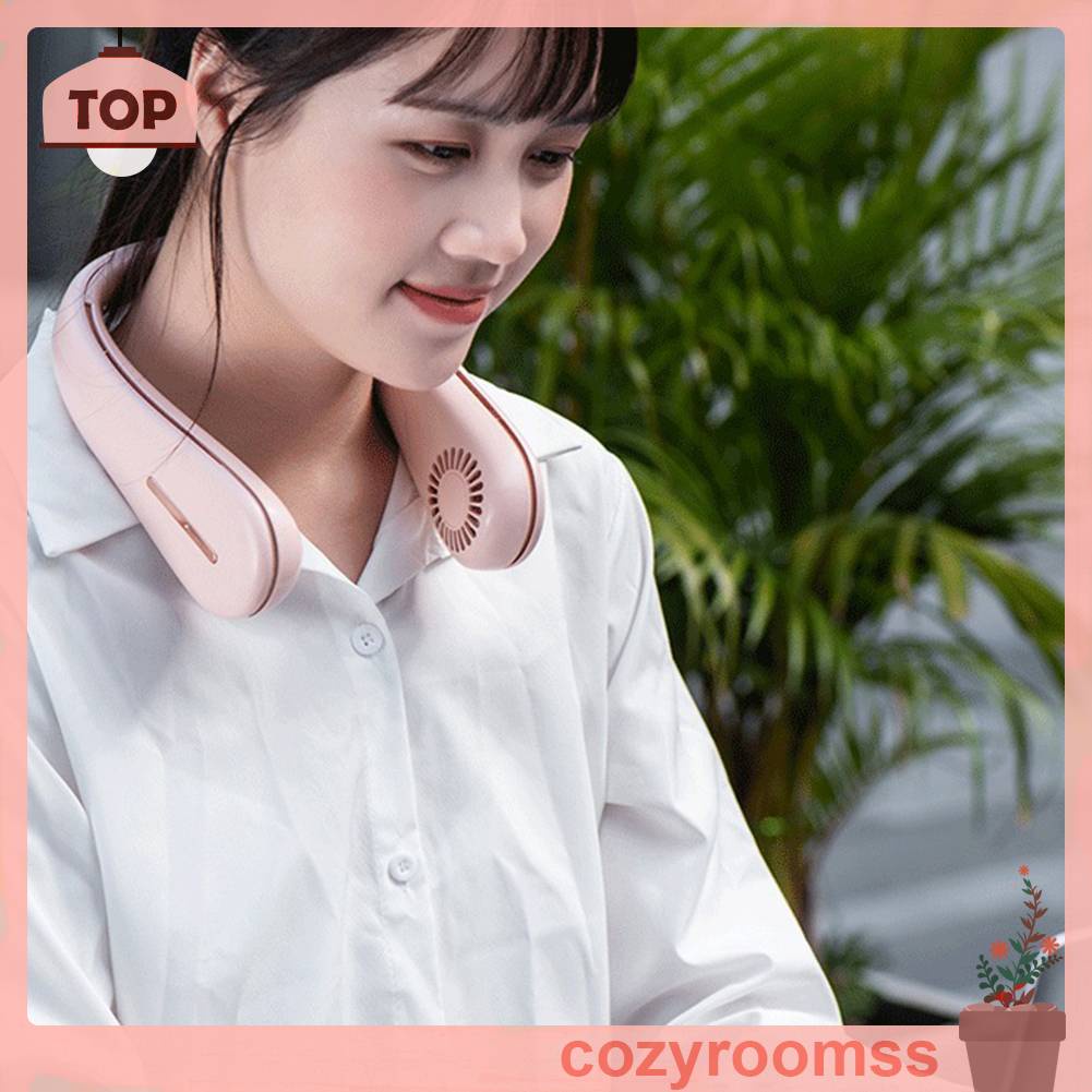 Quạt Làm Mát Đeo Cổ 3 Tốc Độ 2400Mah Tiện Dụng Mang Theo Du Lịch / Chơi Thể Thao