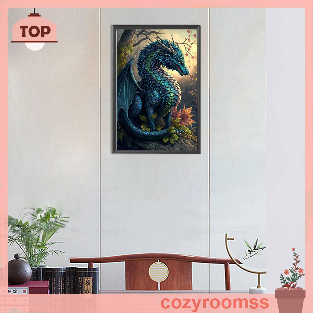 Tranh Đính Đá Kim Cương Toàn Bộ 5D DIY Hình Vẽ Rồng Trang Trí Nhà Cửa